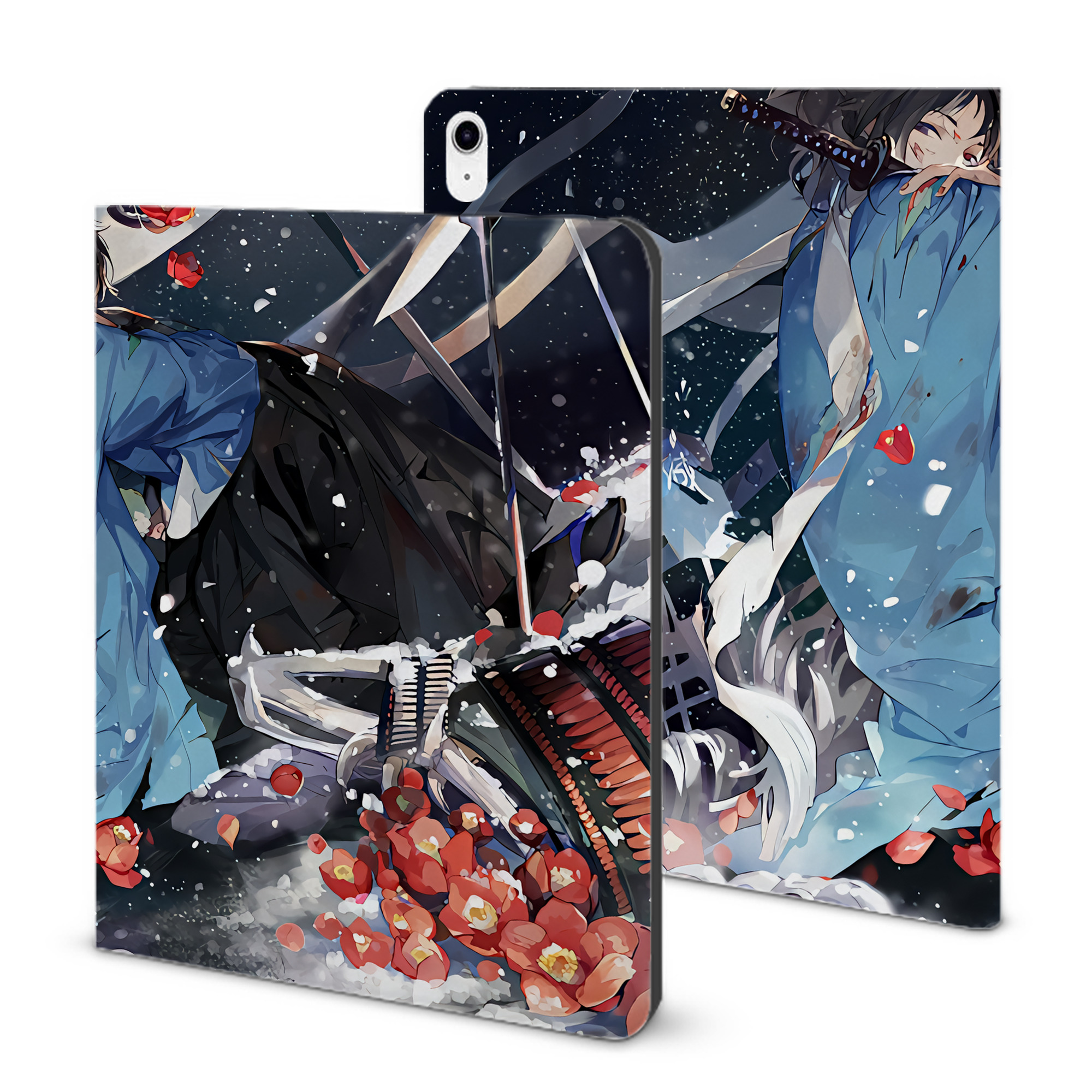 （画像用） 刀剣乱舞 Touken Ranbu IPad ケース ブック型 PUレザー TPU 耐衝撃 軽量 薄型 ペン収納なし 全面保護 IPad 各モデル対応